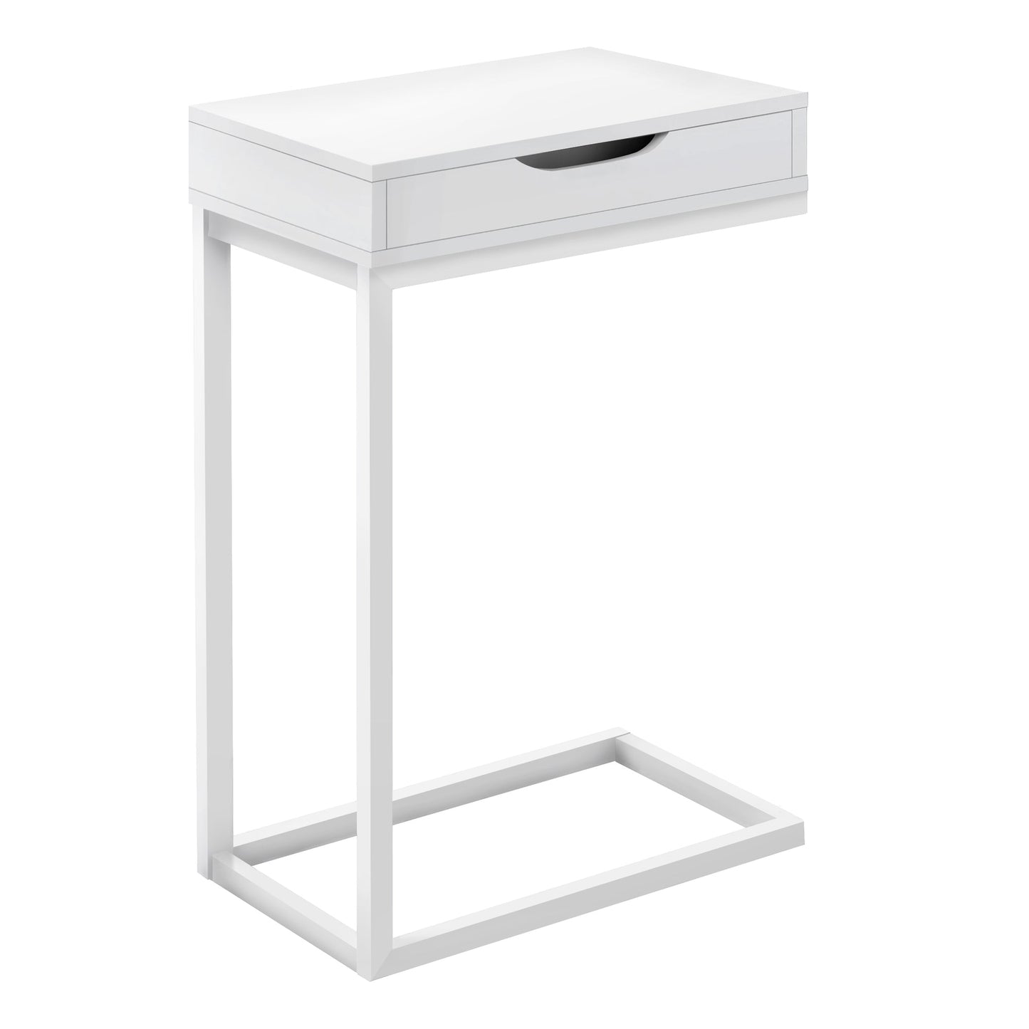 HomeRoots 16" x 10.25" x 24.5" White Metal Accent Table With Drawer