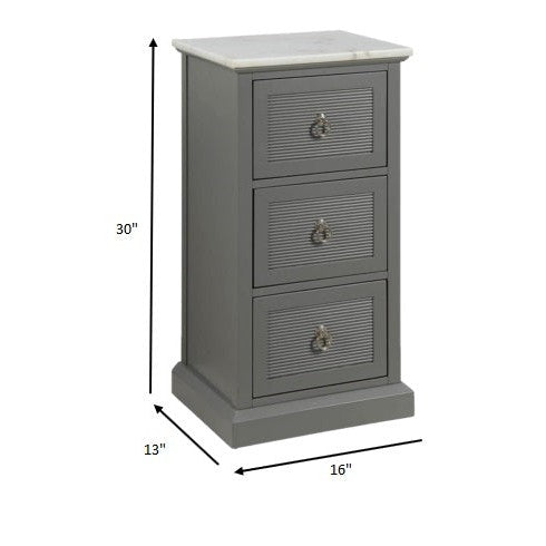 HomeRoots 16" x 13" x 30" MDF Cabinet In Grey