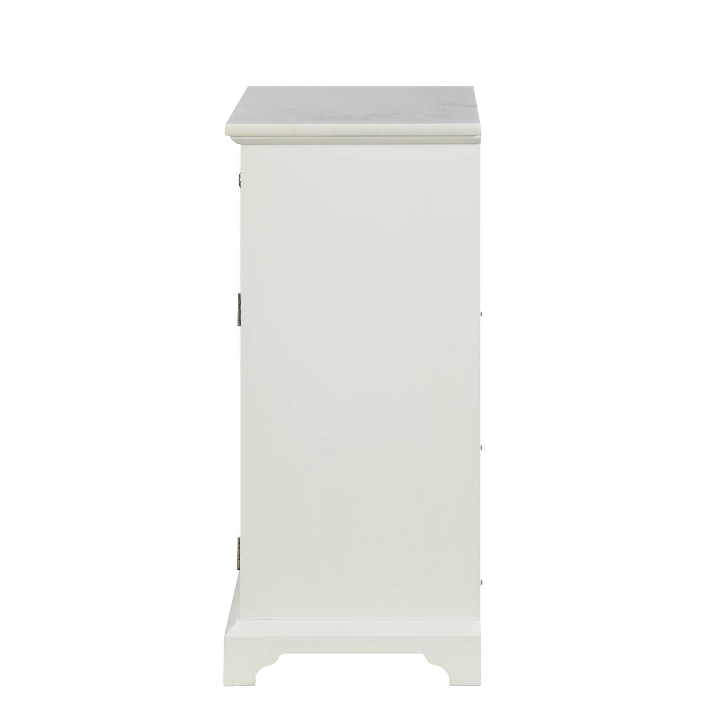 HomeRoots 16" x 13" x 30" MDF Cabinet In White Finish