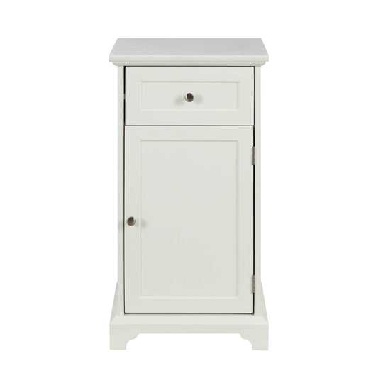 HomeRoots 16" x 13" x 30" MDF Cabinet In White Finish