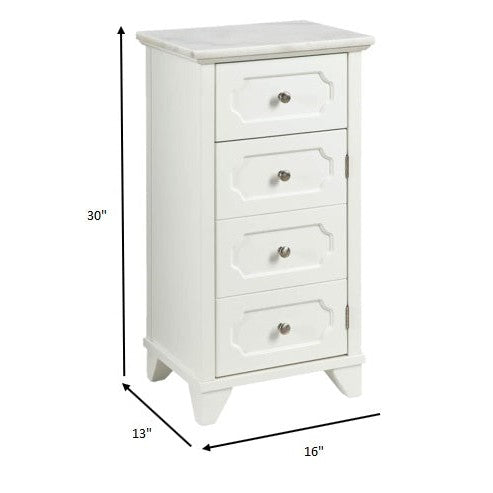 HomeRoots 16" x 13" x 30" Stunning Cabinet In White