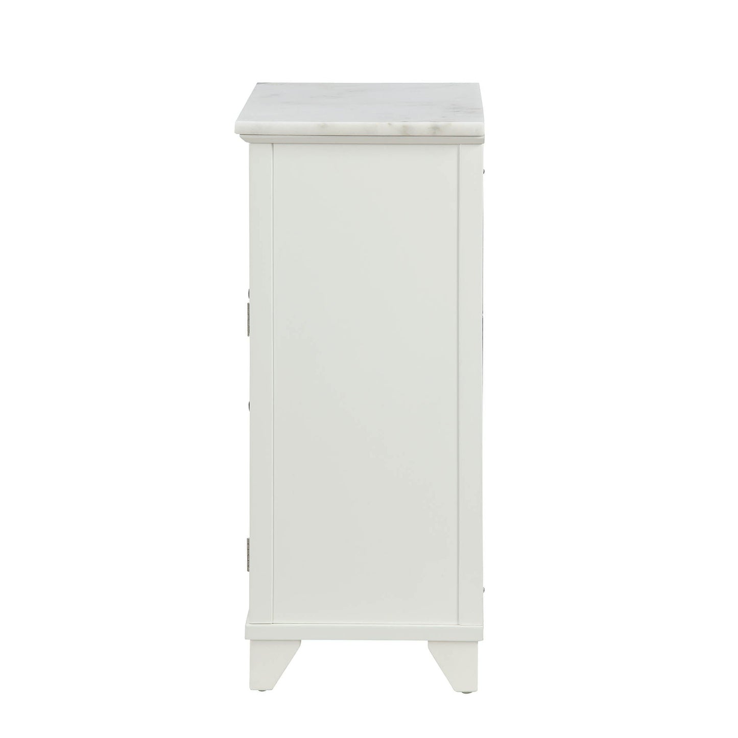 HomeRoots 16" x 13" x 30" White Cabinet