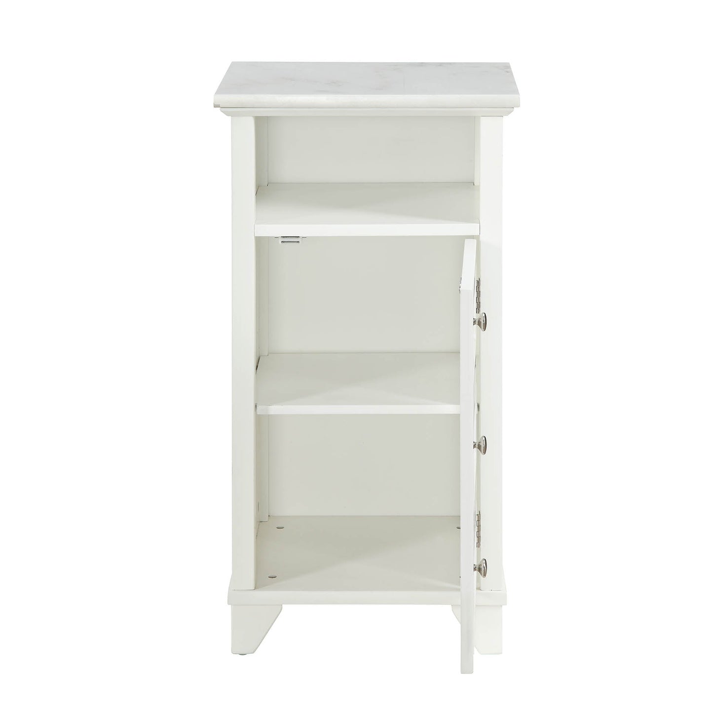 HomeRoots 16" x 13" x 30" White Cabinet