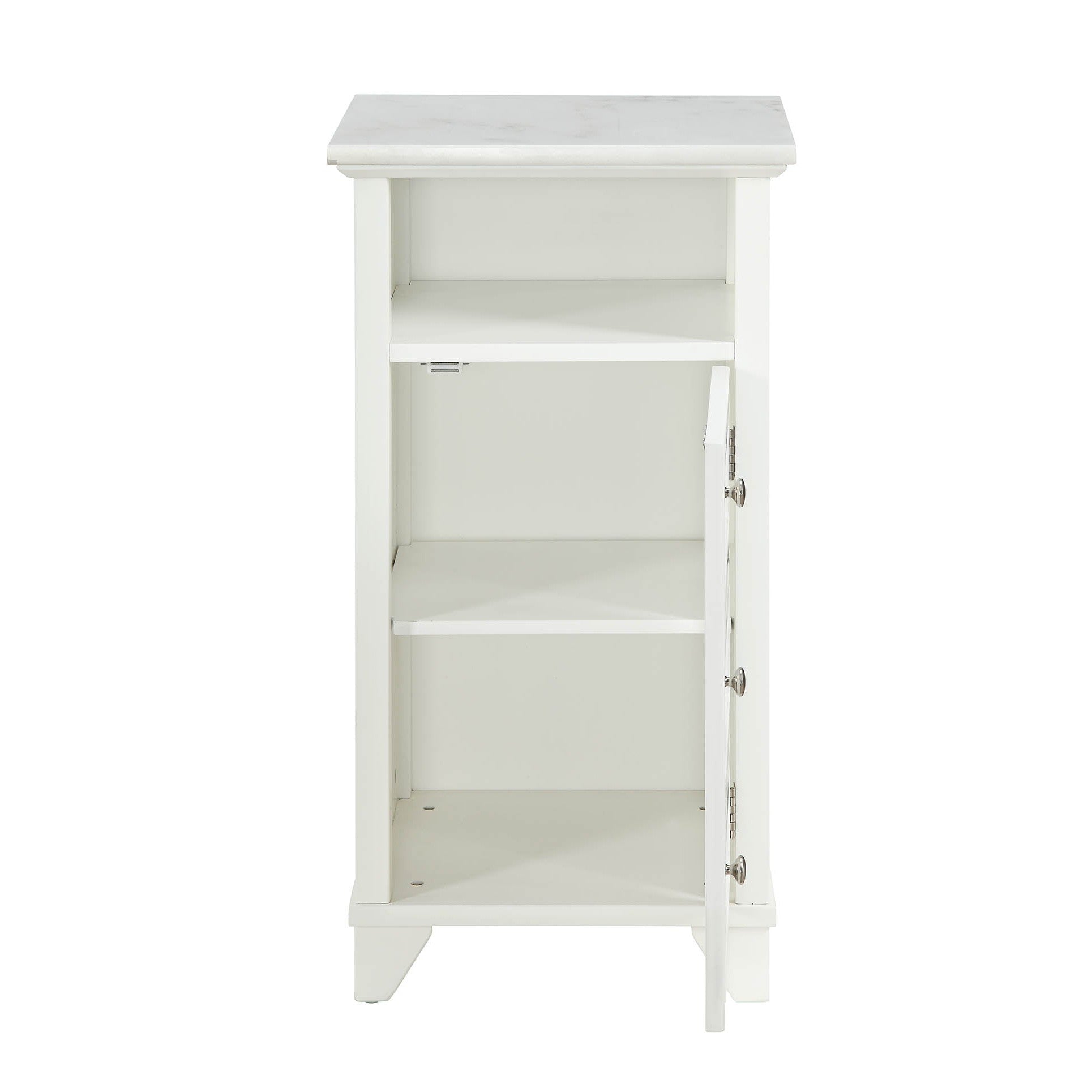 HomeRoots 16" x 13" x 30" White Cabinet