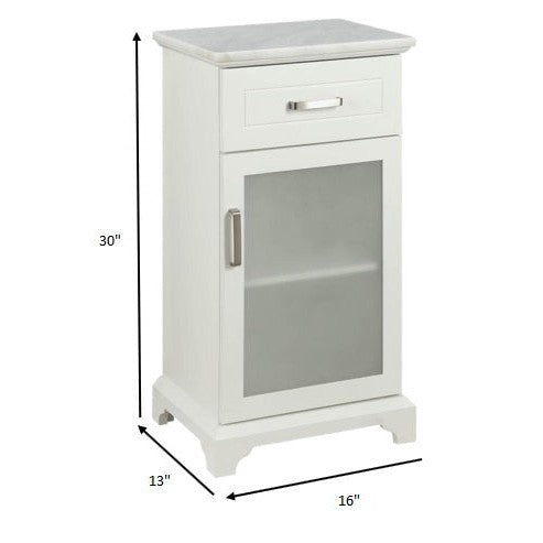 HomeRoots 16" x 13" x 30" White Classy Cabinet