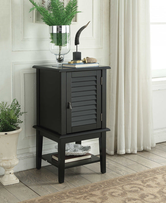 HomeRoots 16" x 16" x 30" Black Wood Side Table