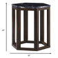 HomeRoots 16" x 18" x 20" 2-Piece End Table With Walnut Marble Wood Finish