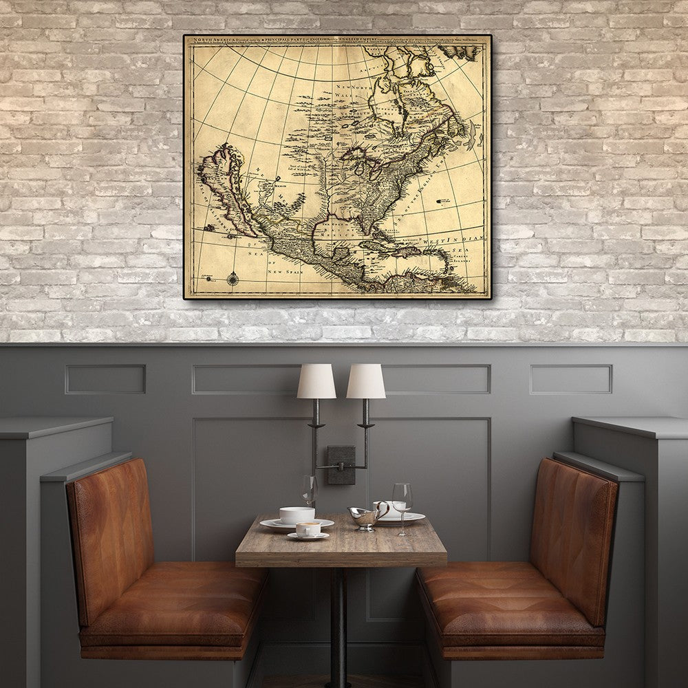 HomeRoots 16" x 20" Map of North America c1685 Vintage Poster Wall Art