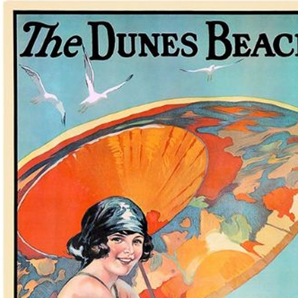 HomeRoots 16" x 24" Dunes Beaches c1920s Vintage Travel Poster Wall Art