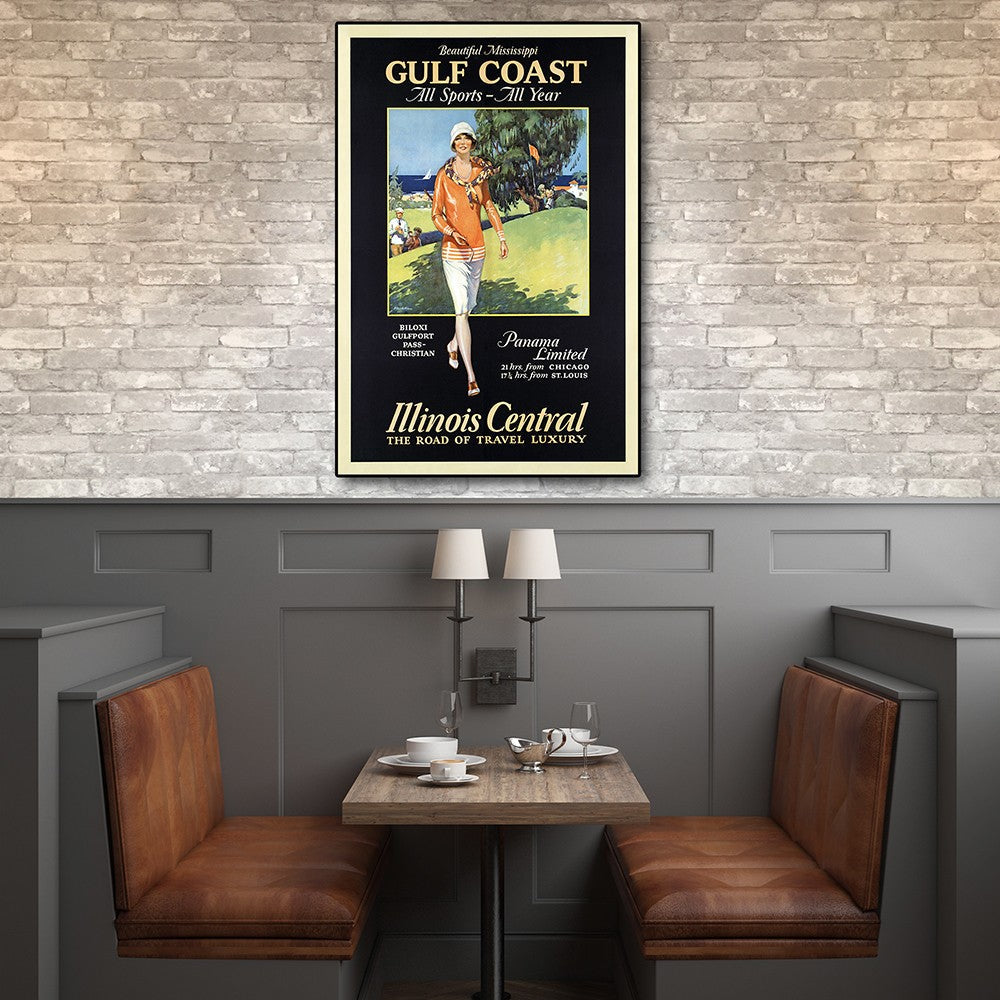 HomeRoots 16" x 24" Gulf Coast Golf 1932 Vintage Travel Poster Wall Art