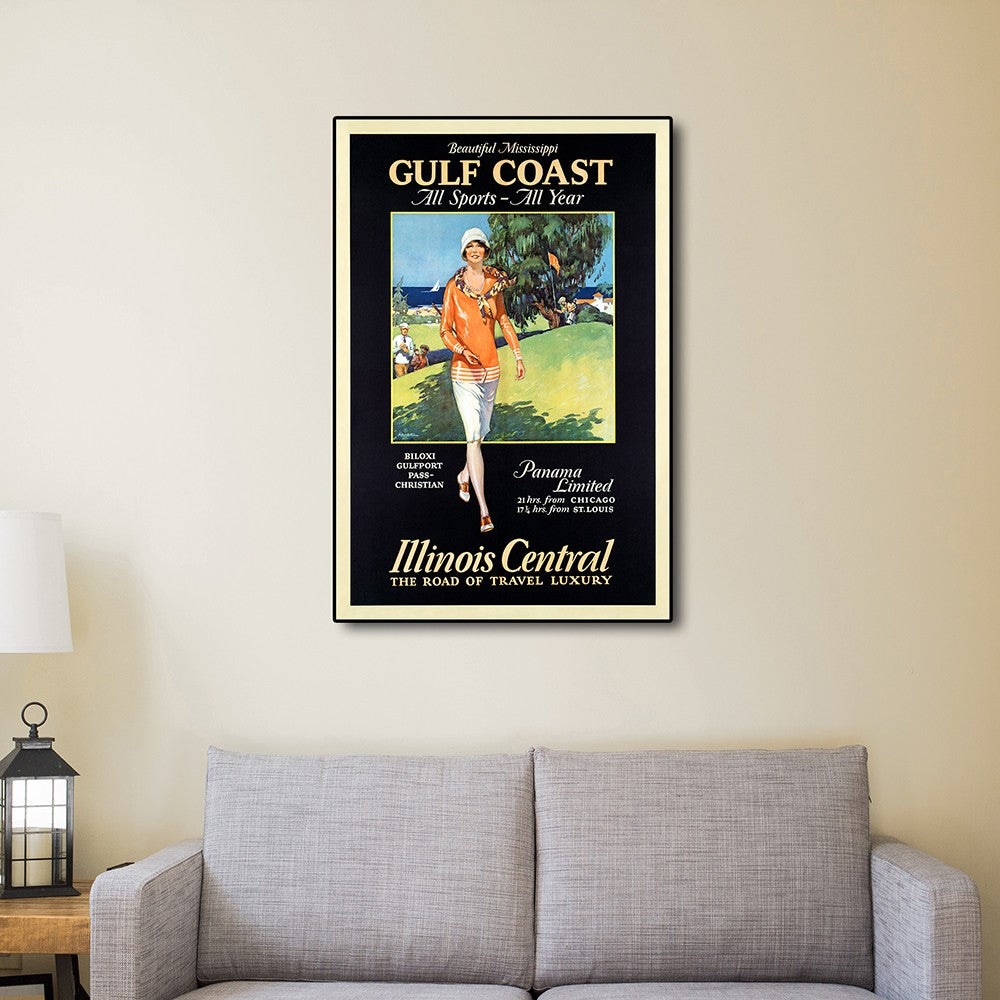 HomeRoots 16" x 24" Gulf Coast Golf 1932 Vintage Travel Poster Wall Art