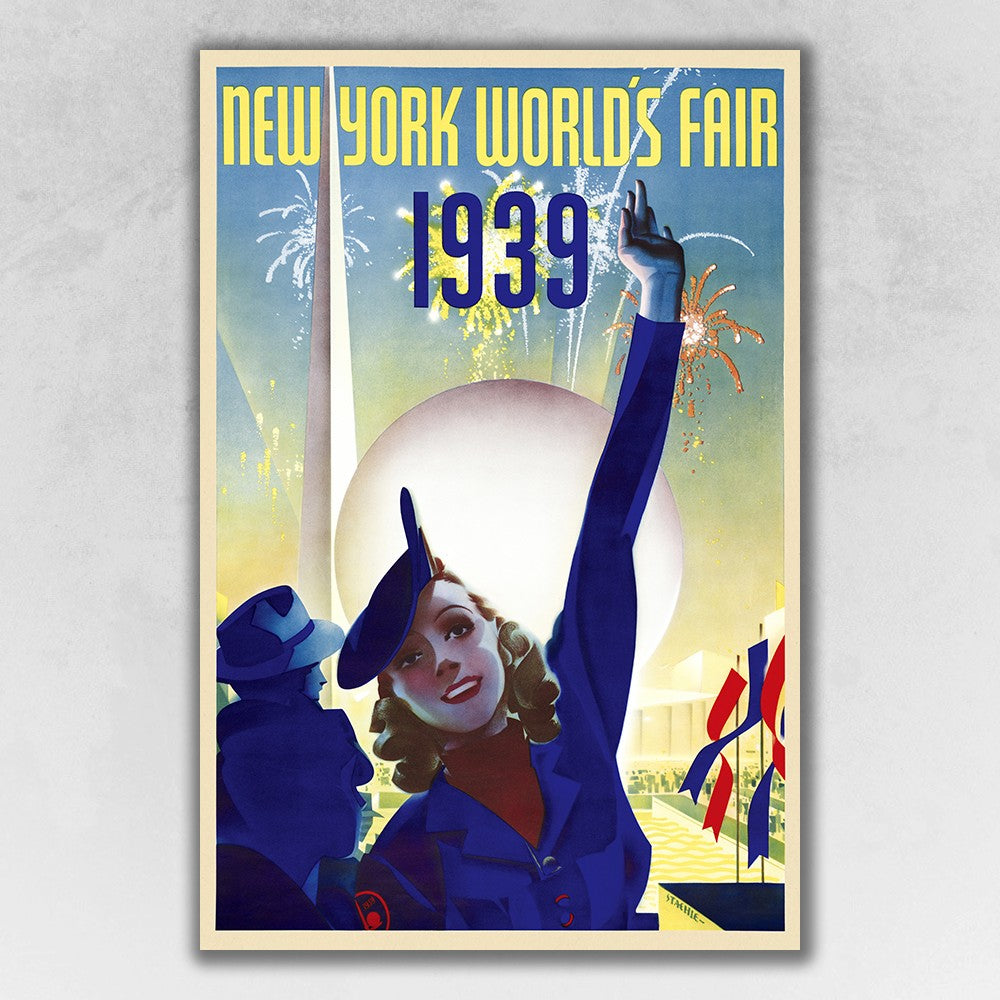 HomeRoots 16" x 24" New York 1939 World's Fair Vintage Travel Poster Wall Art