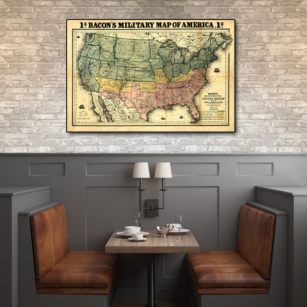 HomeRoots 16" x 24" Vintage 1862 Civil War Map Wall Art