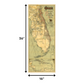 HomeRoots 16" x 36" Map of Jacksonville Florida Vintage Poster Wall Art