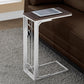 HomeRoots 16" x 9" x 24.5" MDF Top And Metal Base Accent Table in Cherry and White Finish