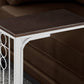HomeRoots 16" x 9" x 24.5" MDF Top And Metal Base Accent Table in Cherry and White Finish