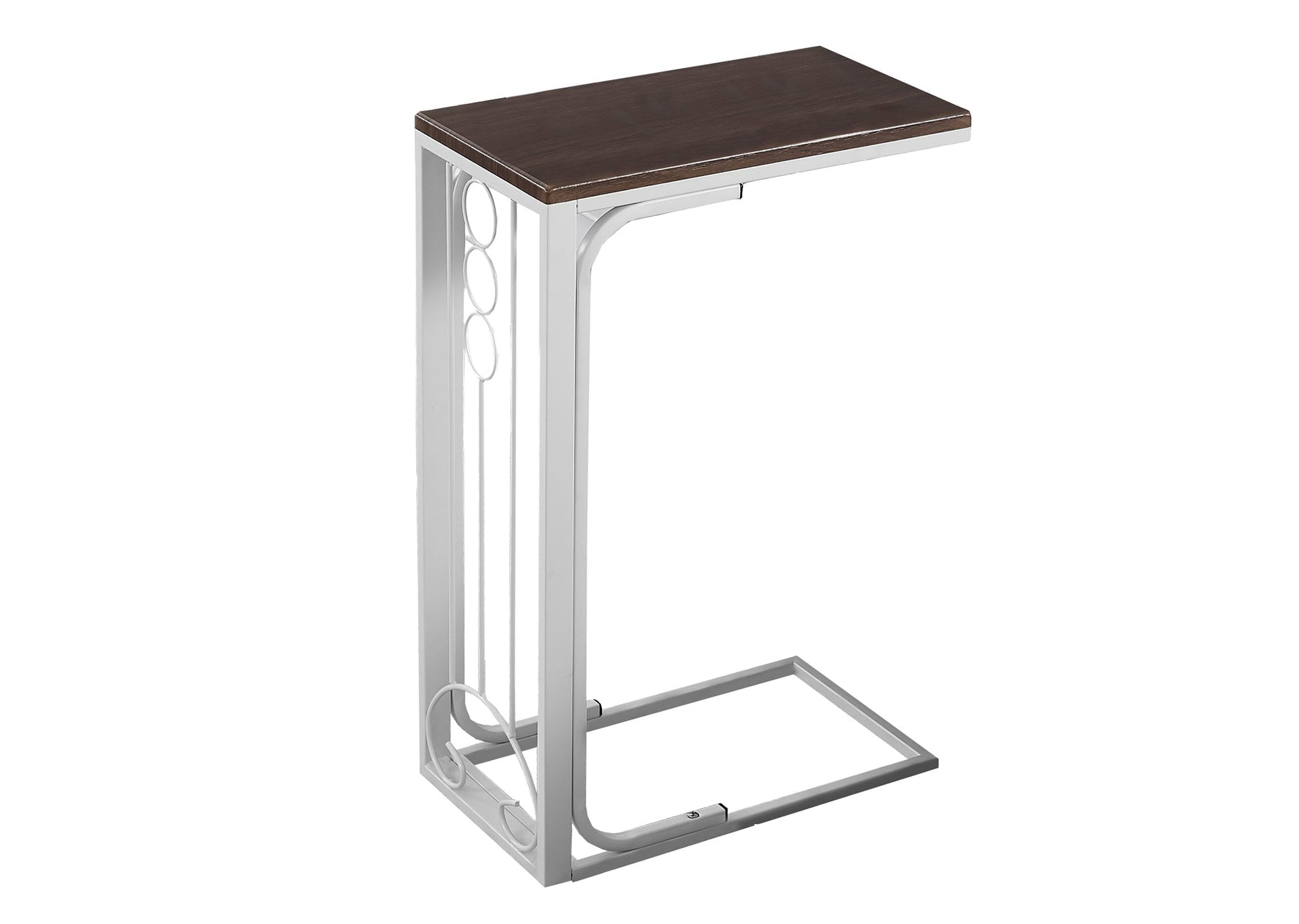 HomeRoots 16" x 9" x 24.5" MDF Top And Metal Base Accent Table in Cherry and White Finish