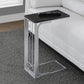 HomeRoots 16" x 9" x 24.5" MDF and Metal Accent Table in Black and Silver Finish
