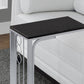 HomeRoots 16" x 9" x 24.5" MDF and Metal Accent Table in Black and Silver Finish