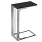 HomeRoots 16" x 9" x 24.5" MDF and Metal Accent Table in Black and Silver Finish