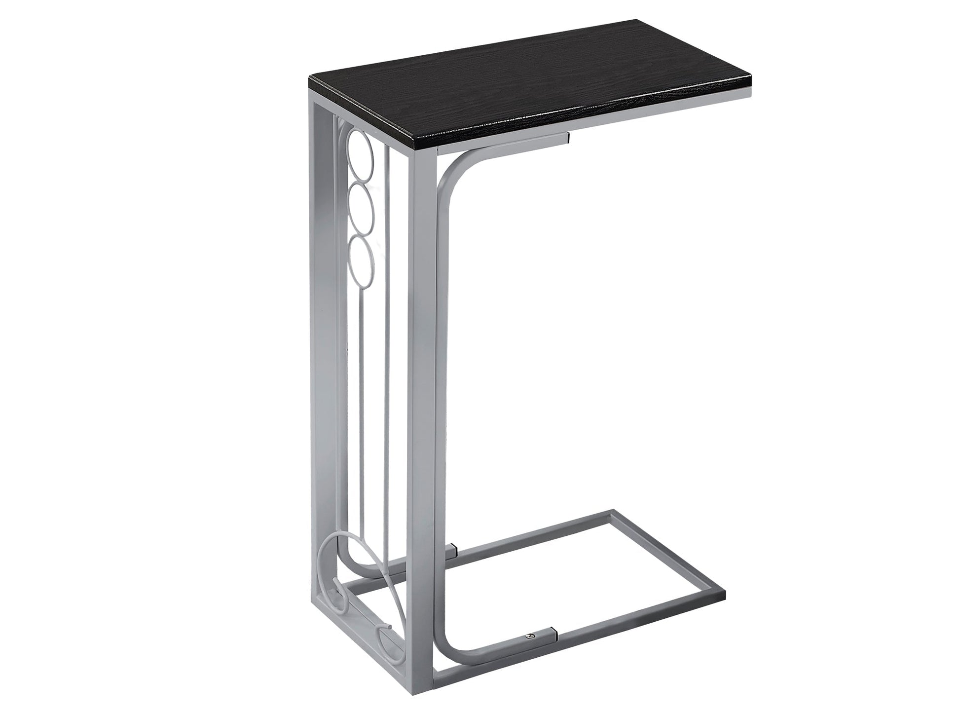 HomeRoots 16" x 9" x 24.5" MDF and Metal Accent Table in Black and Silver Finish