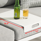 HomeRoots 16.5" x 12" x 2.5" Aluminum Tray With White Finish