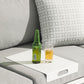 HomeRoots 16.5" x 12" x 2.5" Aluminum Tray With White Finish