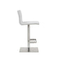 HomeRoots 16.5 x 20 x 32-42 White Stainless Steel Bar Stool