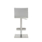 HomeRoots 16.5 x 20 x 32-42 White Stainless Steel Bar Stool