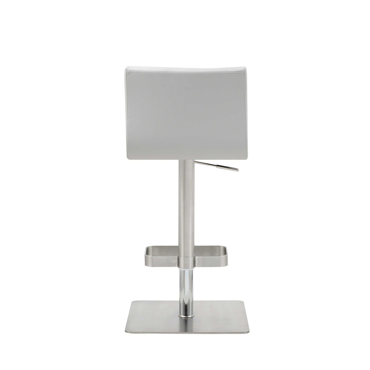 HomeRoots 16.5 x 20 x 32-42 White Stainless Steel Bar Stool