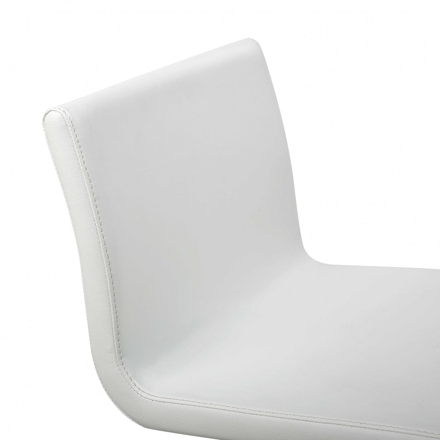 HomeRoots 16.5 x 20 x 32-42 White Stainless Steel Bar Stool