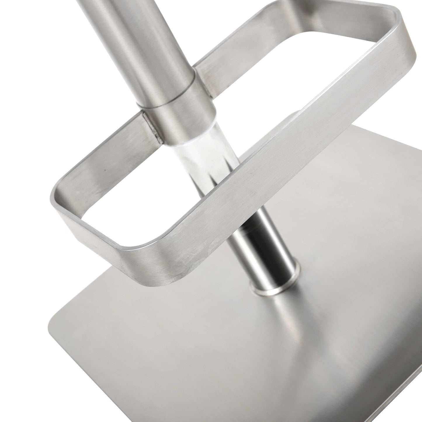 HomeRoots 16.5 x 20 x 32-42 White Stainless Steel Bar Stool