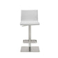 HomeRoots 16.5 x 20 x 32-42 White Stainless Steel Bar Stool