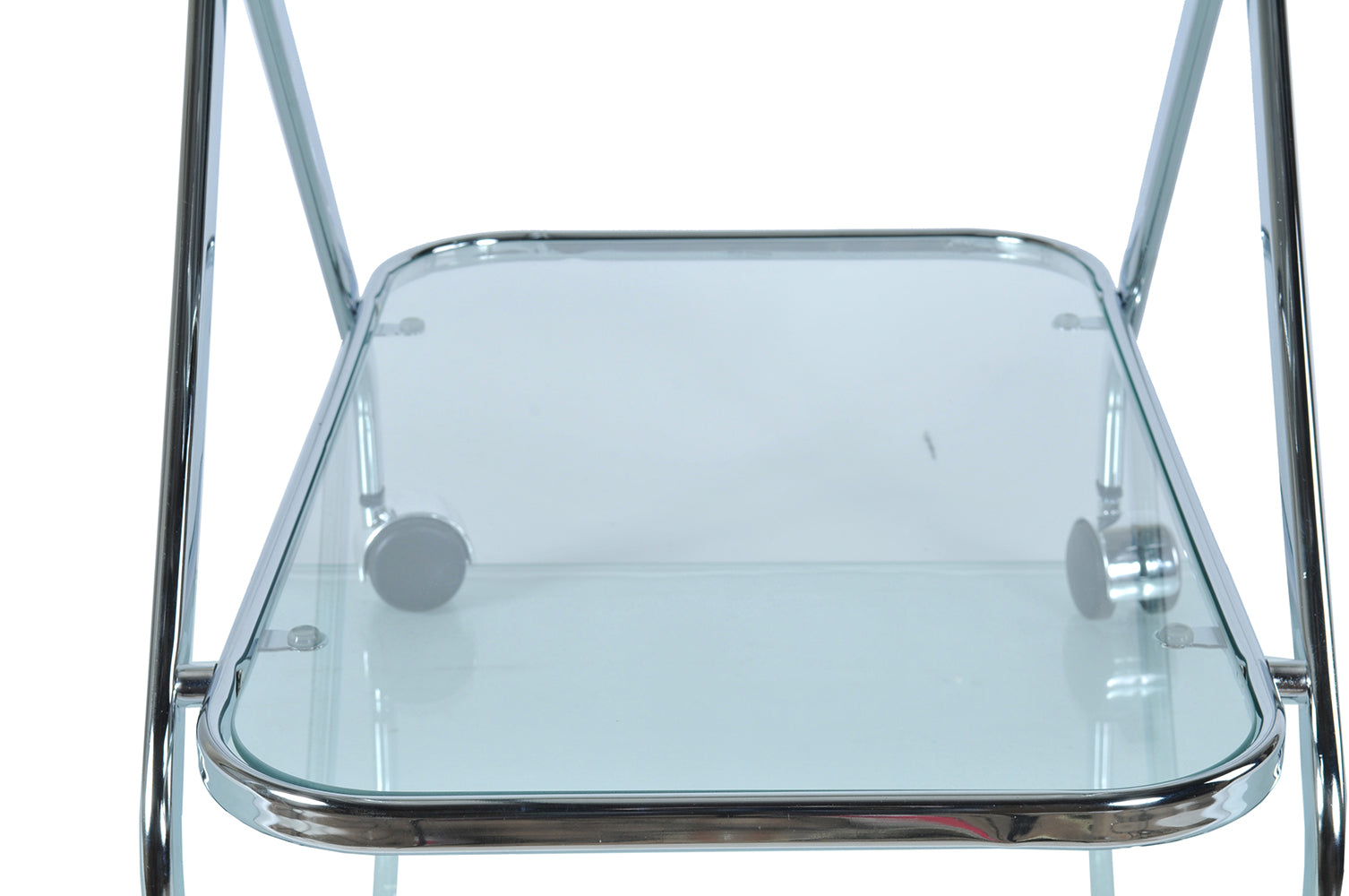 HomeRoots 16.5" x 26.25" x 30.5" Chrome XShape Bar Cart