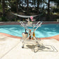 HomeRoots 16.5" x 26.25" x 30.5" Chrome XShape Bar Cart