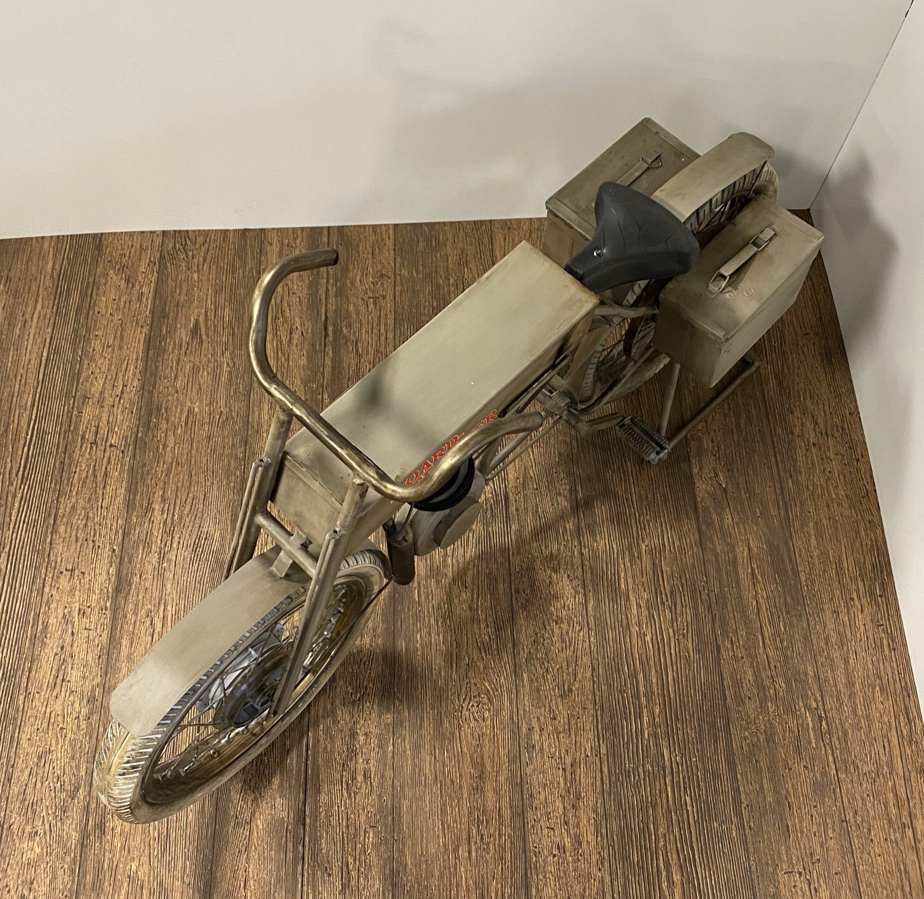 HomeRoots 16.5" x 66" x 36" HD Bike Bar in Antiqued Tan Finish