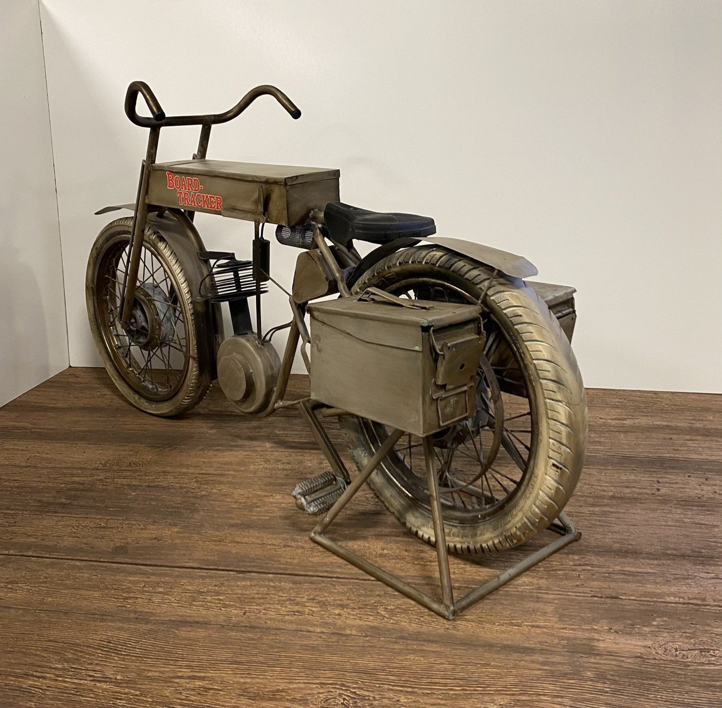 HomeRoots 16.5" x 66" x 36" HD Bike Bar in Antiqued Tan Finish