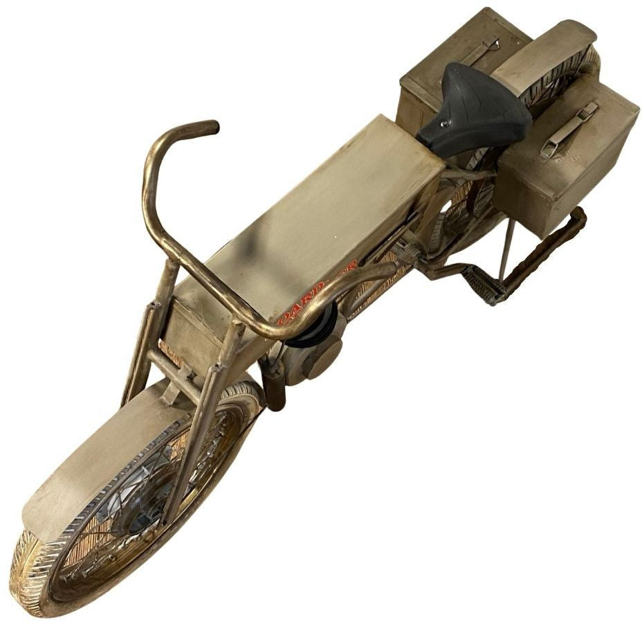 HomeRoots 16.5" x 66" x 36" HD Bike Bar in Antiqued Tan Finish
