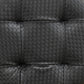 HomeRoots 17" Black Tufted Faux Leather Stool With Gold Base Finish