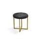 HomeRoots 17" Black Tufted Faux Leather Stool With Gold Base Finish