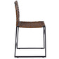 HomeRoots 17" Brown Faux Leather Side Chair With Black Frame Finish