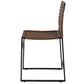 HomeRoots 17" Brown Faux Leather Side Chair With Black Frame Finish