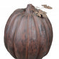 HomeRoots 17" Distressed Orange and Black Rustic Pumpkin Sculpture