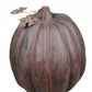 HomeRoots 17" Distressed Orange and Black Rustic Pumpkin Sculpture
