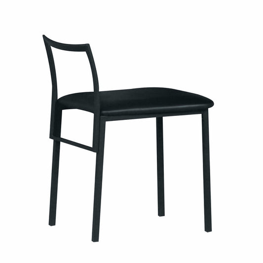 HomeRoots 17" Faux Leather Side Chair in Black Finish