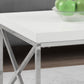 HomeRoots 17" Particle Board and Chrome Metal Coffee Table