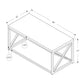 HomeRoots 17" Particle Board and Chrome Metal Coffee Table