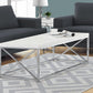 HomeRoots 17" Particle Board and Chrome Metal Coffee Table