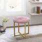 HomeRoots 17" Pink Tufted Velvet Stool With Gold Base Finish