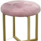 HomeRoots 17" Pink Tufted Velvet Stool With Gold Base Finish